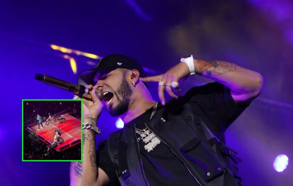  Se le estaba yendo la moto a Anuel en pleno concierto