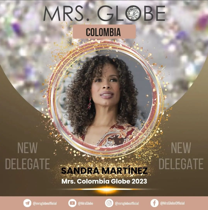 Palmirana Sandra Martínez es Mrs Globe Colombia 2023. Palmirana Sandra Martínez es Mrs Globe Colombia 2023.